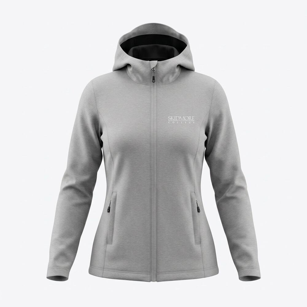 32 Degrees Cool Skidmore College Hooded Softshell Jacket Womens L Gray Full Zip